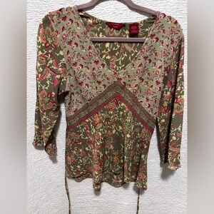 Quizz Bazaar womens v neck blouse with bling